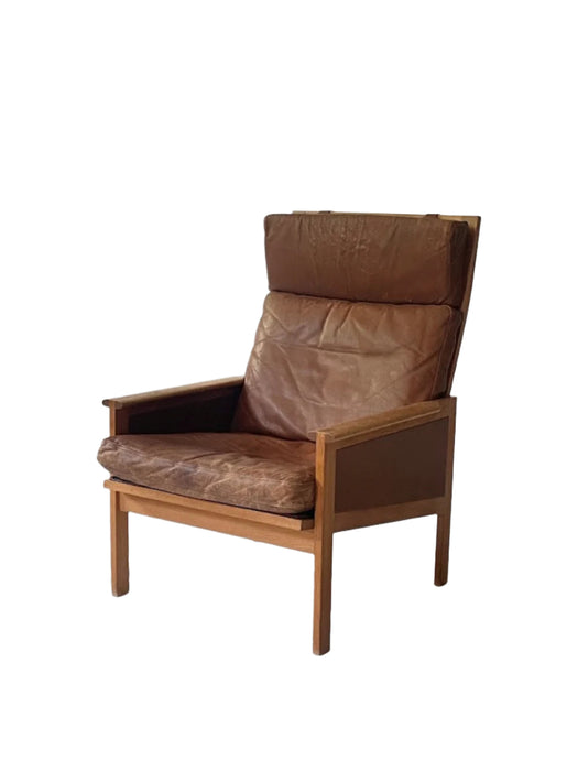 Illum Wikkelsø Capella Leather High Back Lounge Chair for Eilersen 1960s Denmark