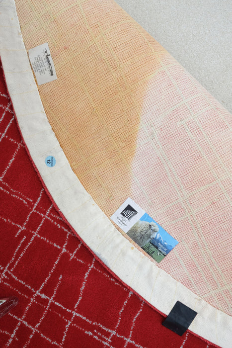 Handtufted Vintage Red Circular Rug by Tisca 1980's - Artibus365