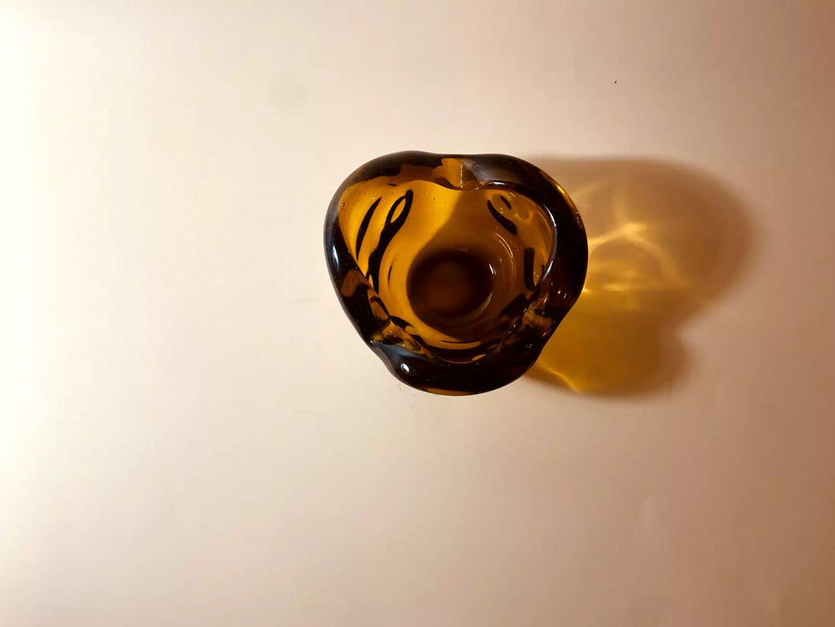 Vintage Modern Glass Bowl Gyula Budveszel Hungary 1990s - Artibus365