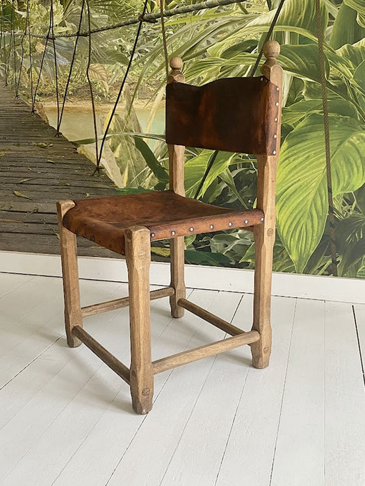 Hungarian Artisanal Oak and Leather Chair
