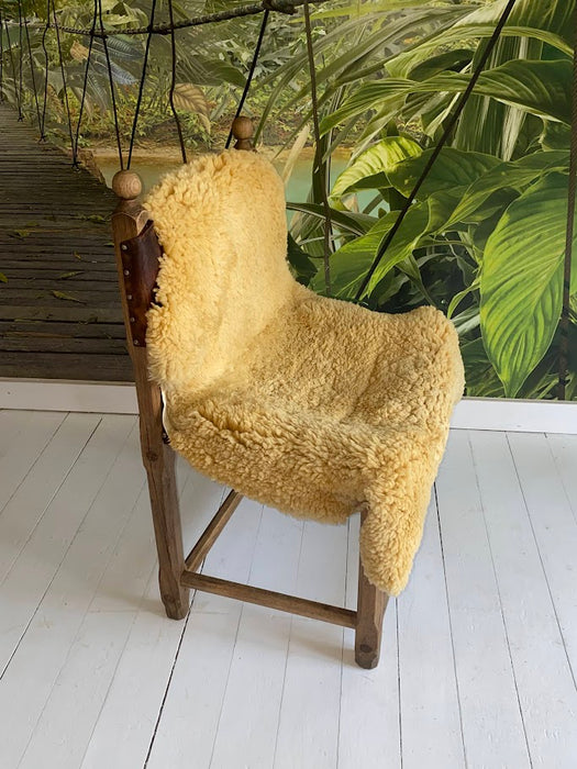 Hungarian Artisanal Oak and Leather Chair