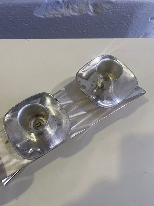 Silver-Plated Modernist Triple Candle Holder 1960s