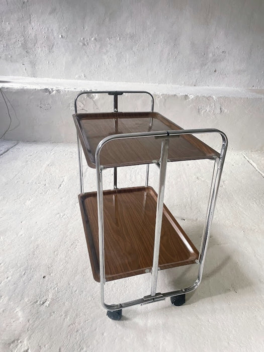 Chrome Folding Serving Trolley, 1950s Germany