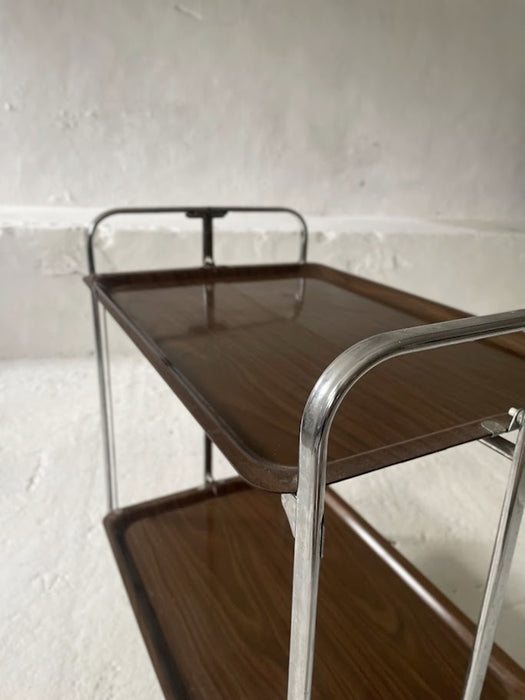 Chrome Folding Serving Trolley, 1950s Germany