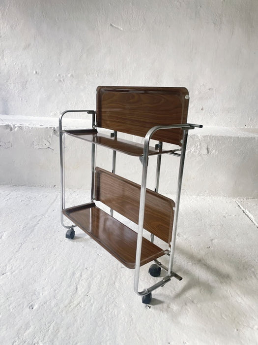 Chrome Folding Serving Trolley, 1950s Germany