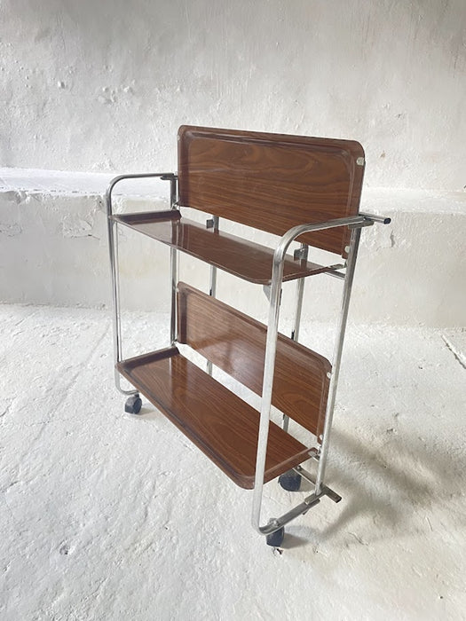 Chrome Folding Serving Trolley, 1950s Germany