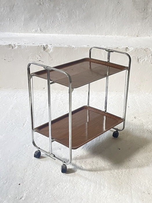 Chrome Folding Serving Trolley, 1950s Germany