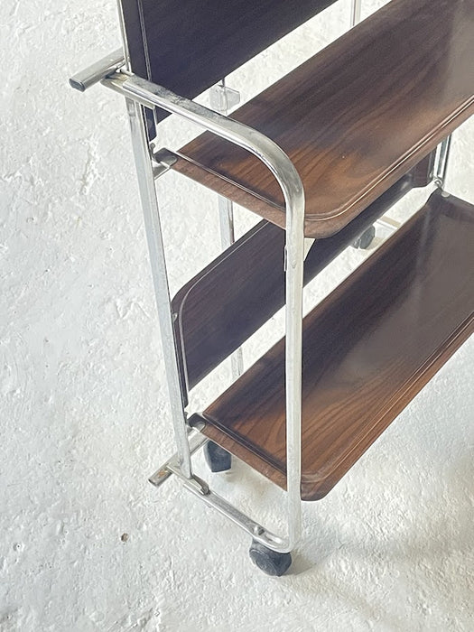 Chrome Folding Serving Trolley, 1950s Germany