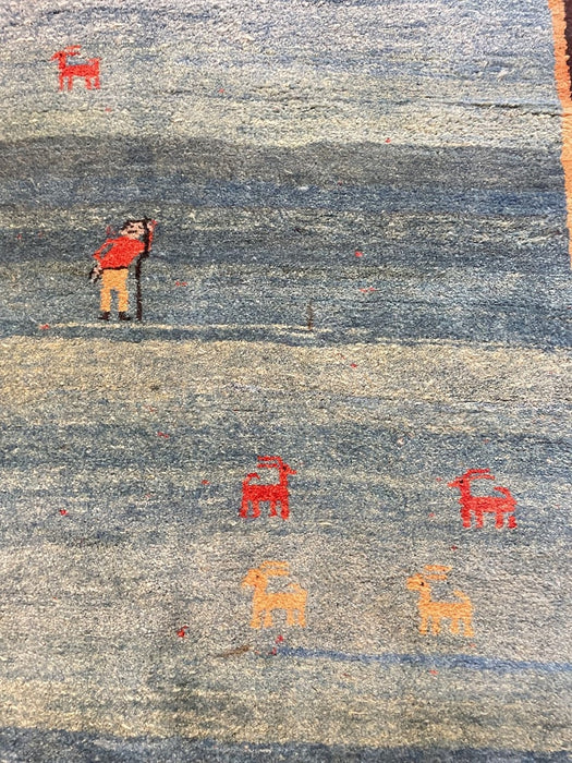 Handcrafted Persian Gabbeh Carpet Mid-20th Century - Artibus365