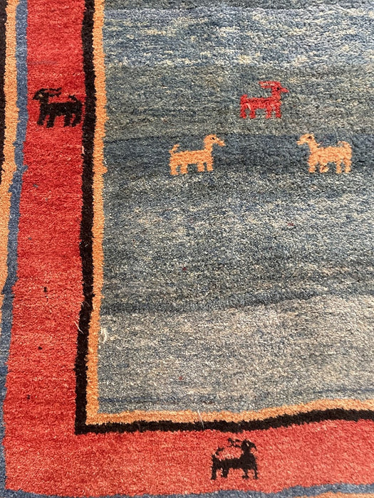 Handcrafted Persian Gabbeh Carpet Mid-20th Century - Artibus365