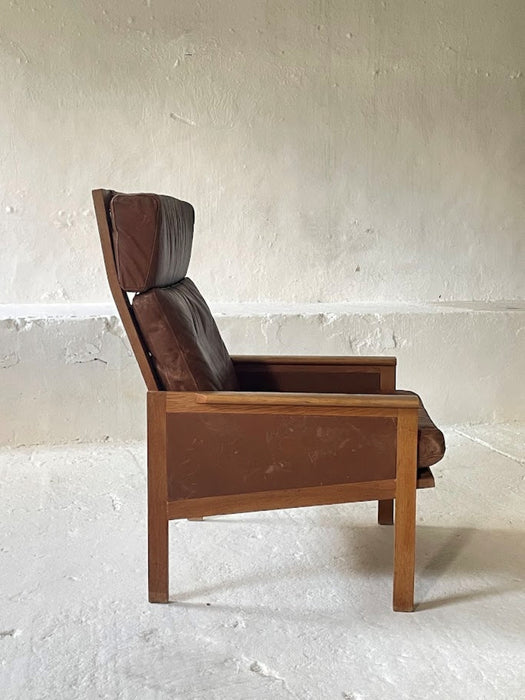 Illum Wikkelsø Capella Leather High Back Lounge Chair for Eilersen 1960s Denmark