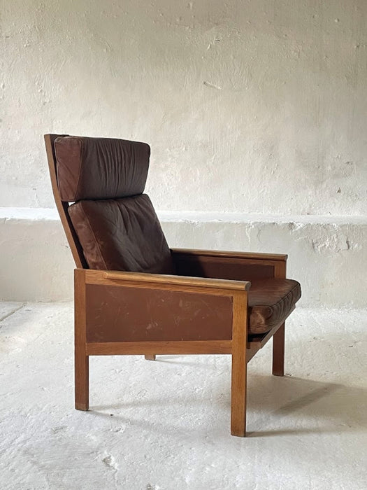 Illum Wikkelsø Capella Leather High Back Lounge Chair for Eilersen 1960s Denmark