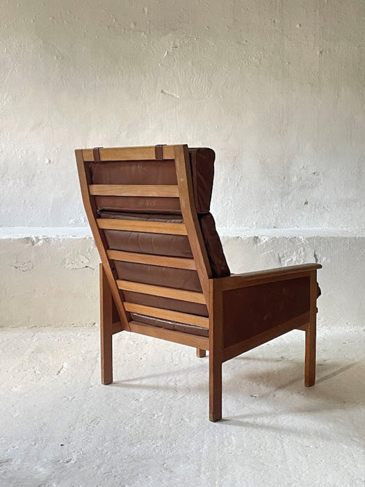 Illum Wikkelsø Capella Leather High Back Lounge Chair for Eilersen 1960s Denmark
