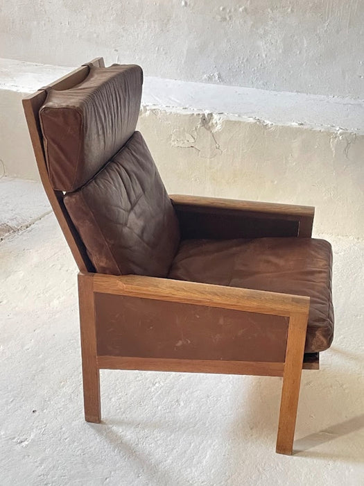 Illum Wikkelsø Capella Leather High Back Lounge Chair for Eilersen 1960s Denmark