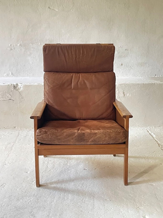 Illum Wikkelsø Capella Leather High Back Lounge Chair for Eilersen 1960s Denmark