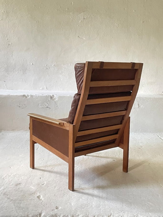 Illum Wikkelsø Capella Leather High Back Lounge Chair for Eilersen 1960s Denmark