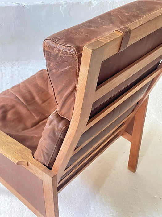 Illum Wikkelsø Capella Leather High Back Lounge Chair for Eilersen 1960s Denmark