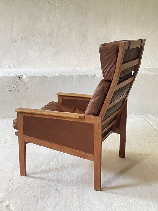 Illum Wikkelsø Capella Leather High Back Lounge Chair for Eilersen 1960s Denmark