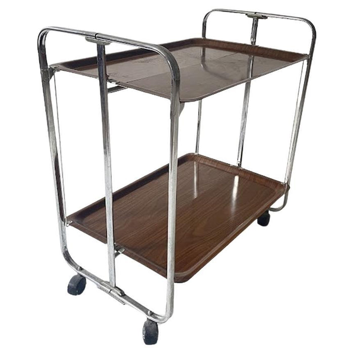 Chrome Folding Serving Trolley, 1950s Germany