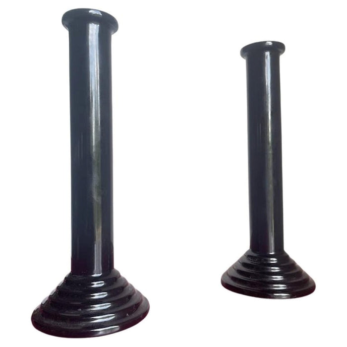 Pair of Postmodern Black Ceramic Candle Holders by Waechtersbach, 1980s