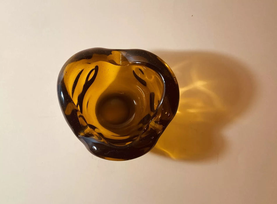 Vintage Modern Glass Bowl Gyula Budveszel Hungary 1990s - Artibus365