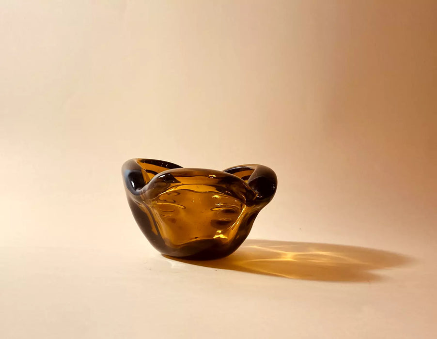 Vintage Modern Glass Bowl Gyula Budveszel Hungary 1990s - Artibus365