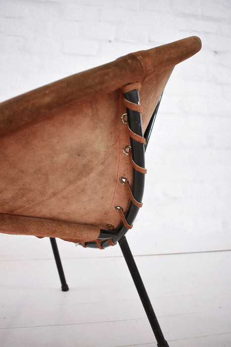 Vintage Balloon Suede Easy Chair, 1960s, Hungary - Artibus365