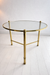French Brass and Glass Round Cocktail Table in the Style of Maison Baguès