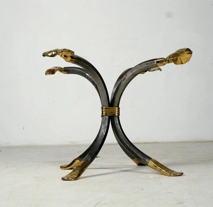 Vintage 'Manfred Bredohl Brass and Iron Coffee Table Germany, 1970