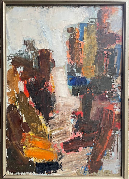 Abstract Oil Painting on Fiberboard by Lars Bertle