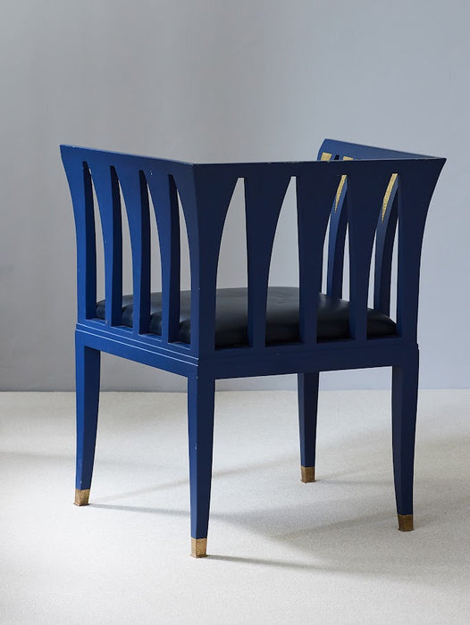 Art Nouveau Blue' Armchair by Eliel Saarinen 1980s