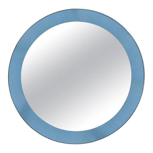 Blue Glass Wall Mirror, Italian, 