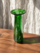 Vintage Modern Free-Form Green Art Glass Vase Budveszel Gyula Hungary 1990s