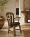 Dutch Brutalist Solid Oak Armchair with Reupholstered Leather Seat, 1970s
