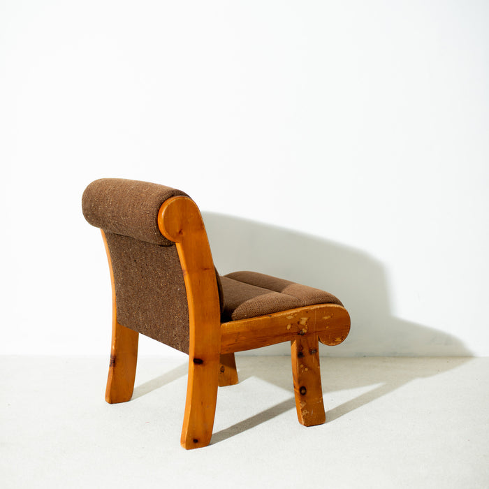 Vintage, bohemian pine chair from Switzerland