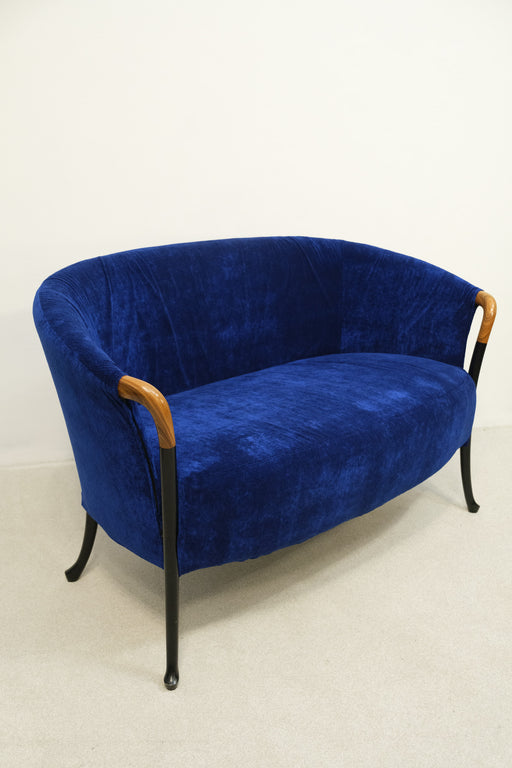 Elegant Blue Velvet Progetti 2-Seater Sofa from Giorgetti