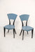 Mancini & G. Dorell blue leather 'Karina & Karina-Tu' chairs by Sawaya & Moroni chairs, Italy