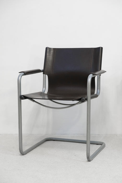 Armchair by Mart Stam for Matteo Grassi in Dark Brown Leather