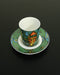 Colourful mokka cup and plate by Irene Wieland for Rosenthal