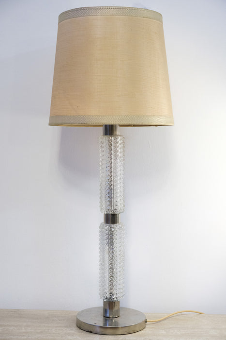 Richard Essig Mid-century Shaped Glass and Chrome Floor Lamp