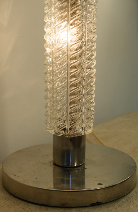 Richard Essig Mid-century Shaped Glass and Chrome Floor Lamp