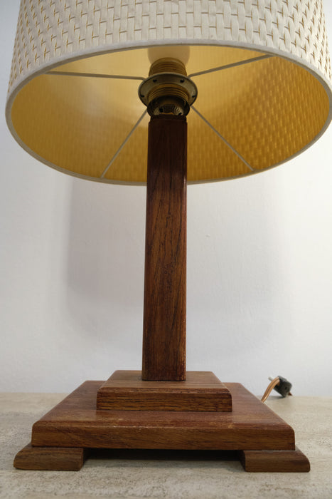 Vintage Austrian Teak Table Lamp from '1940-50s