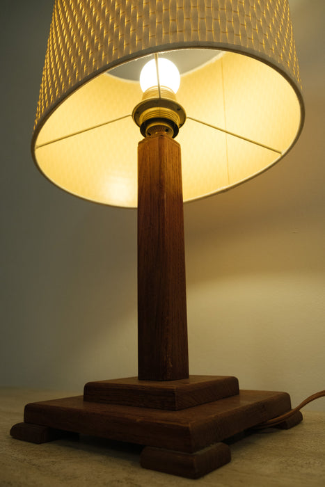 Vintage Austrian Teak Table Lamp from '1940-50s