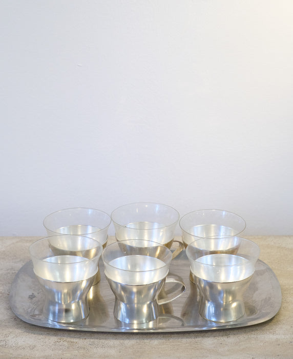 Set of 6 mid-century German tea glasses from WMF