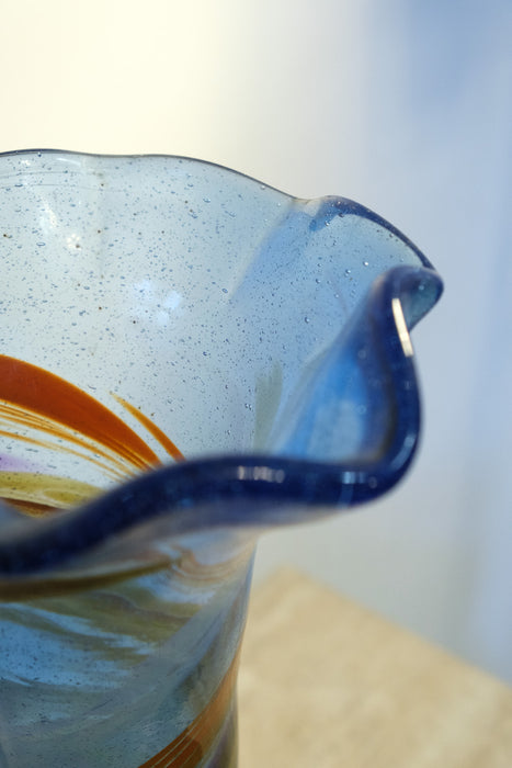 Light blue glass vase from Buczkó György Hungarian Glass Artist
