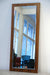 Mid-century teak frame and crystal glass wall mirror from Germany