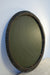 Embossed leather framed round wall mirror 1980's Hungary