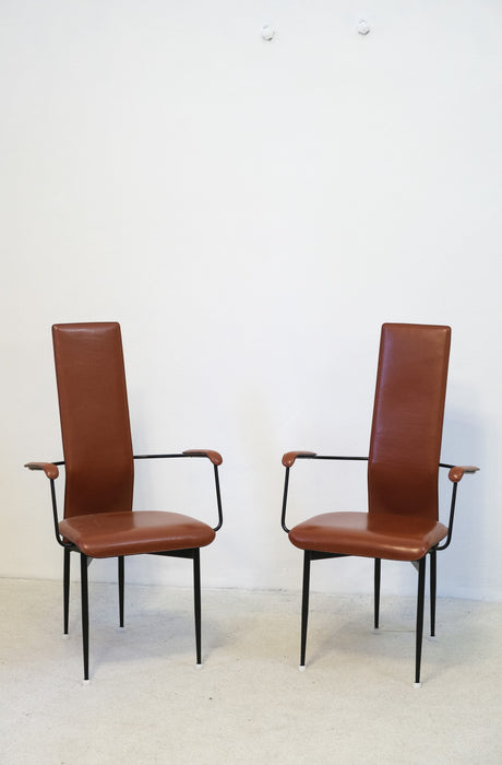 Set of two Vintage Giancarlo Vegni Dining Armchairs by Fasem Italy