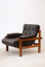 Vintage leather and hard-wood Armchair from Ipoly Design Furniture Manufacturer, Hungary