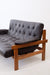 Vintage leather and hard-wood Sofa from Ipoly Design Furniture Manufacturer, Hungary